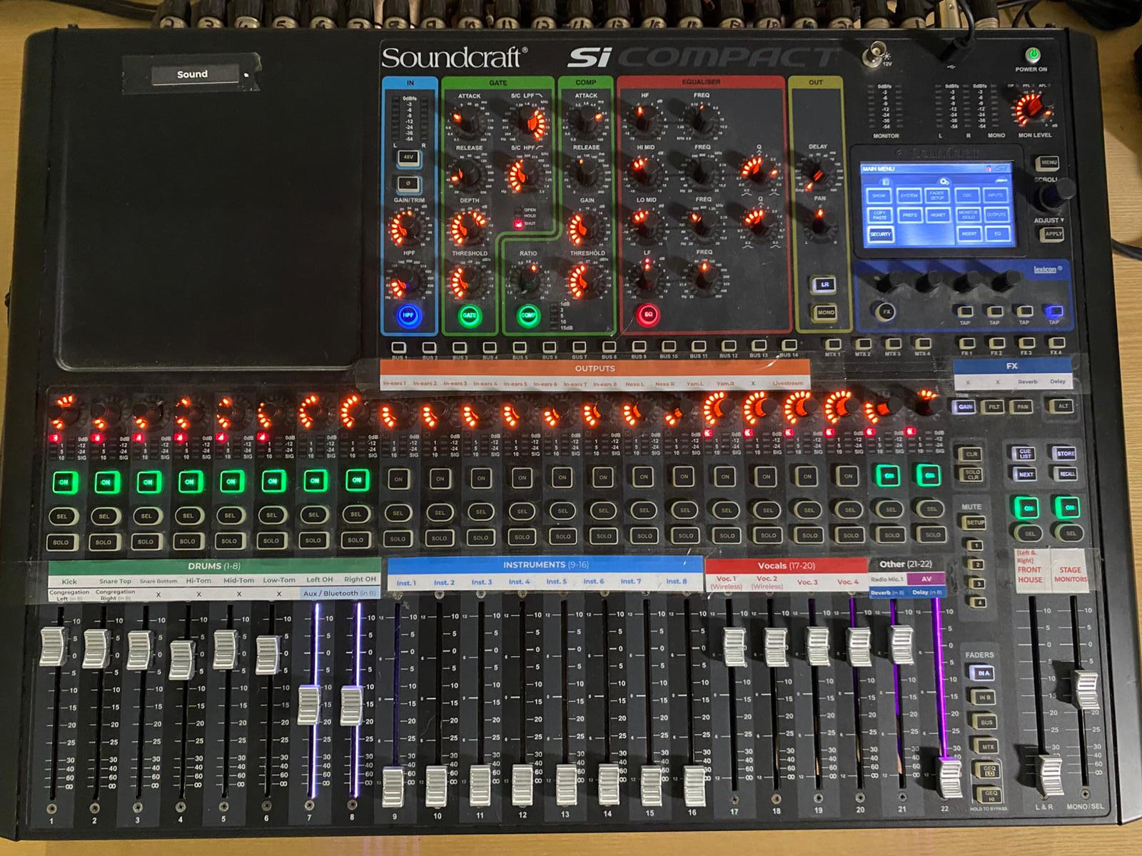 Improved usability and setup of sound desk