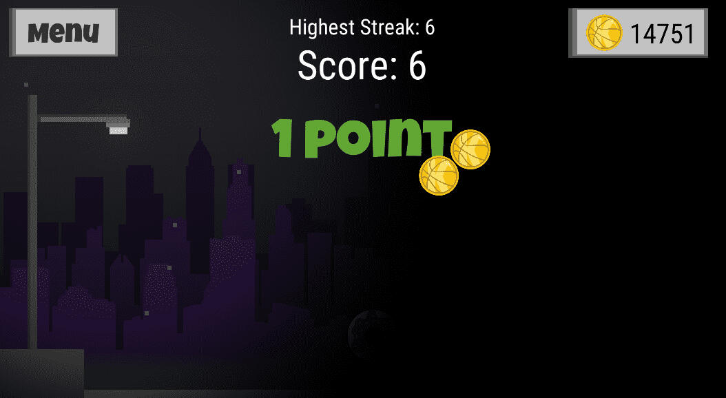 Player scoring and receiving coins